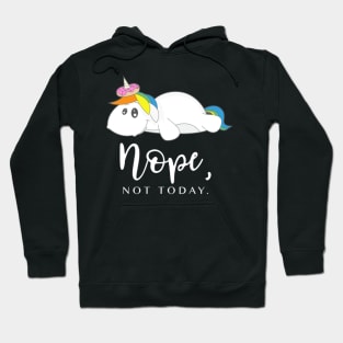 cute chubby lying Unicorn with donut on horn gift Hoodie